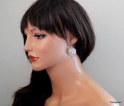 Rhinestone Flower Dangle Earrings: Vintage Bridal Jewelry, Stud Earrings,  Rosie