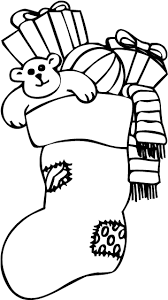 Christmas stocking filled with candy. Christmas Stocking Coloring Pages Clipart Large Size Png Image Pikpng