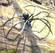Black Widow Hand Forged Steel Spider Figure Statue Animal Etsy Scrap Metal Art Spider Forged Steel