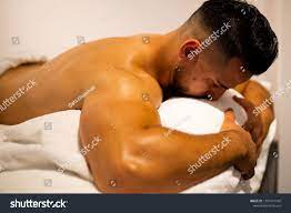 Muscle Body Men Massage Oil Put Stock Photo 1387431542 | Shutterstock