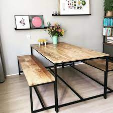 3pc timber outdoor dining table & bench seat setting hardwood eucalyptus natural. Lomond Dining Table And Bench Set Grey Washed Mango Wood Made Com Wohnzimmer