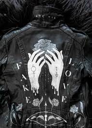 Hand Painted Leather Jacket Inspired By Bts Hand Painted Leather Jacket Painted Leather Jacket Painted Clothes
