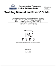 Training Manual And Users Guide Using The Pennsylvania Patient Manualzz