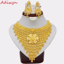 View our designs of exclusive indian gold necklaces for women available online. Adixyn Big Flowers Necklace Earrings Jewelry Set For Women Gold Color Copper Ethiopian Arabic India Wedding Gifts Jewelry Sets For Women Jewelry Setsset For Women Aliexpress