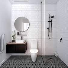 Here, a horizontal (ish) stripe will make a narrow bathroom feel wider. 1001 Badezimmer Ideen Fur Kleine Bader Zum Erstaunen Minimalist Bathroom Design Minimalist Bathroom Small Tile Shower