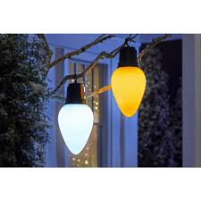 Mini (4) large stars and (2) small stars drop lengths alternate between 12 and 17 long spacing between each drop: Home Accents Holiday 13 In Led Jumbo Bulb With Timer White 821 Decorating With Christmas Lights Outdoor Christmas Decorations Lights Christmas Lights Outside