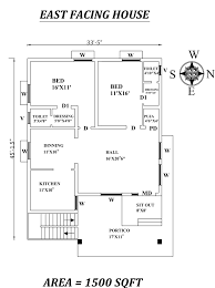 33 5 X45 Amazing 2bhk East Facing House Plan As Per Vastu Shastra Autocad Dwg And Pdf File Details Ca In 2020 2bhk House Plan 20x30 House Plans Family House Plans