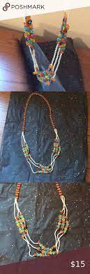 Hippie 90s Beaded Necklace Flower Power Beautiful Beaded Necklaces Beaded Necklace Womens Jewelry Necklace