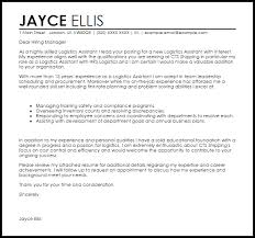 Logistics Assistant Cover Letter Sample Cover Letter Templates Examples