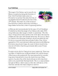 La Catrina: Cultural Reading on Famous Mexican Skeleton (English Version)