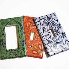 Boho Style Lightswitch Covers Bohemian Decor Boho Room Accessories Colourful Switchplates Unique Lighting Light Switch Covers Boho Room Switch Plate Covers