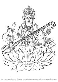 Learn How To Draw Saraswati Hinduism Step By Step Drawing Tutorials Drawings Pencil Drawing Pictures Pencil Drawings