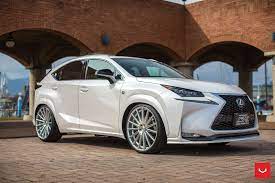 classy pearl white lexus nx with lowered suspension and vossen rims white lexus lexus lexus sport