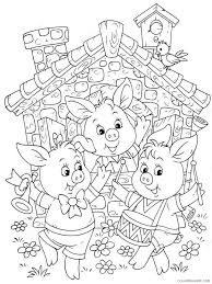 The three little pigs cartoon was first released in 1993 by a united artist, produced by walt disney and directed by burt gillet. Three Little Pigs Coloring Pages Cartoons Three Little Pigs 7 Printable 2020 6581 Coloring4free Coloring4free Com