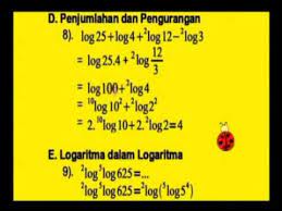 Contoh penjumlahan dan pengurangan logaritma. Logaritma 4 10 Penjumlahan Pengurangan Youtube