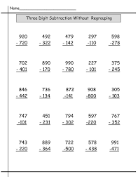 It contains five versions of 3 digit subtraction without regrouping worksheets. Math Worksheets For Grade 2 Addition With Regrouping 3 Digits