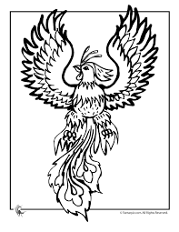 It is associated with the sun and is given new life by rising from the ashes of its predecessor. Flaming Phoenix Greek Myth Coloring Page Woo Jr Kids Activities