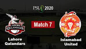 This day/night match is being played between lahore qalandars and islamabad united. Psl 2020 Match 7 Lahore Qalandars Vs Islamabad United Live Score