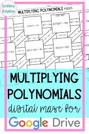 Distance Learning Multiplying Polynomials Digital Maze Polynomials Algebra Activities High School Math Centers Middle School