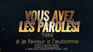 couplet 2 rivé devant le téléphone j'attends que tu daignes m'appeler que tu te décides enfin. Tete A La Faveur De L Automne Paroles Lyrics Youtube