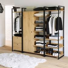 Livraison maintenue pendant le confinement. Module Armoire Large 3 Etageres 1 Penderie Hiba Meuble Penderie Meuble Chambre Idee Dressing
