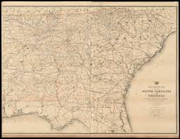 Road map of south carolina and georgia. Post Route Map Of The States Of South Carolina And Georgia With Adjacent Parts Of North Carolina Tennessee Alabama And Florida Norman B Leventhal Map Education Center