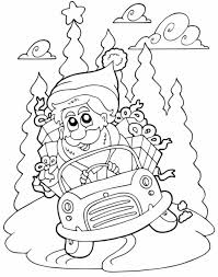 Kostenlose Malvorlage Weihnachten Weihnachtsmann Fahrt Im Auto Zum Ausmalen