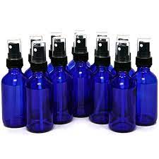 12 2oz Cobalt Blue Boston Round Glass Spray Bottle Black Fine Mist Sprayer Walmart Com Walmart Com