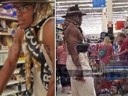 Cam newton is so inconsistent on the field but very consistent at the wardrobe. Cam Newton S Shirtless Walmart Shopping Spree