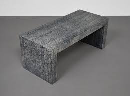 Blue Iroko Wood Low Bench by Giorgio Armani for Armani Casa, Italy, 1990  For Sale at 1stDibs