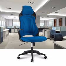Ergonomic High Back Mesh Office Executive Gaming Chair 360 Degree Swivel With Knee Tilt Blue Offic Ergonomics Furniture Ergonomic Office Ergonomic Office Chair