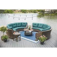 Hampton bays is a belgian fashion brand that brings casual fashion with a feminine. Hampton Bay Torquay Wicker Outdoor Sofa Ends With Charleston Cushions Frs60557ab St The Home Depot Outdoor Patio Furniture Sets Patio Furnishings Patio Decor