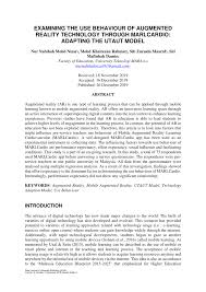 Cisco internet of things accelerates digital transformation and actions from your data. Pdf Examining The Use Behaviour Of Augmented Reality Technology Through Marlcardio Adapting The Utaut Model