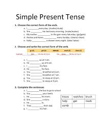 They are flying to australia next. Pdf Online Worksheet Simple Present Tense