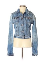 details about hollister women blue denim jacket xs