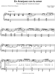 Joaquin Rodrigo Aranjuez Mon Amour Sheet Music In B Minor Download Print Sheet Music Piano Sheet Music Piano