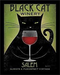 Thank you for checking out my listing! Black Cat Winery Salem Framed Vintage Advertisement Cat Wall Art Black Cat Black Cat Art