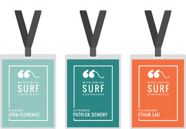 Surf Badge Png 600 416 Conference Badges Design Name Tag Design Print Design Brochure