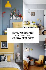 Nora wanted a grey, yellow and aqua master bedroom. 25 Vivacious And Fun Grey And Yellow Bedrooms Shelterness