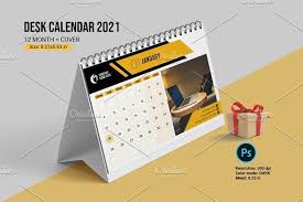 Desk Calendar 2021 V02 By Retrographix On Creativemarket In 2020 Desk Calendars Calendar Planner Calendar