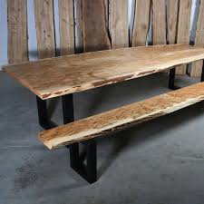Ambrosia Maple Live Edge Dining Table And Bench U Legs Anglewood Live Edge Custom Furniture Toronto Live Edge Dining Table Dining Table Custom Furniture