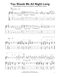 Check spelling or type a new query. You Shook Me All Night Long By Ac Dc Easy Guitar Tab Guitar Instructor
