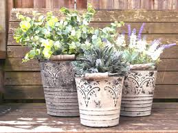 French Vintage Style Set Of 3 Metal Garden Planters Containers Flower Pots Vases Garden Planters Planters Indoor Planters