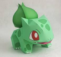 From Pokemon Japanese Anime Here Is Bulbasaur In A Nice Paper Toy Version Created By Ten Pepakura Website Papercraft Pokemon Paper Toys Pokemon Bulbasaur