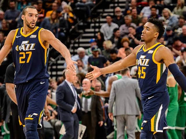 Image result for donovan mitchell rudy gobert"