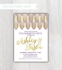 Engagement parties are a wonderful way to celebrate a wonderful event together with those you love most. Printable Art Deco Engagement Party Invitation Gatsby Roaring 20s Engagement Announcement 1920s Dinner Party Purple Gold Customizable By Prettiest Print Shop Catch My Party