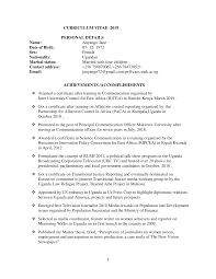 An updated curriculum vitae sample of previous trend analysis report drafted by the candidate excellent knowledge of spss and epi info and/or other statistical analysis package (sas, stata, r). Http Caes Mak Ac Ug Wp Content Uploads 2018 10 Jane Anyango Cv Pdf