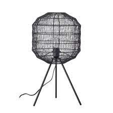 This lamp features silver accents with a tan drum shade. Bloomingville Bamboo Table Lamp Black Living And Co