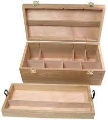 Wooden Artist Art Supply Box Supplies Storage Organization Paint Brushes Pencils Wood Boxes Art Supply Box Unfinished Wood Boxes