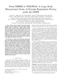 PDF) From WHOIS to WHOWAS: A Large-Scale Measurement Study of Domain  Registration Privacy under the GDPR